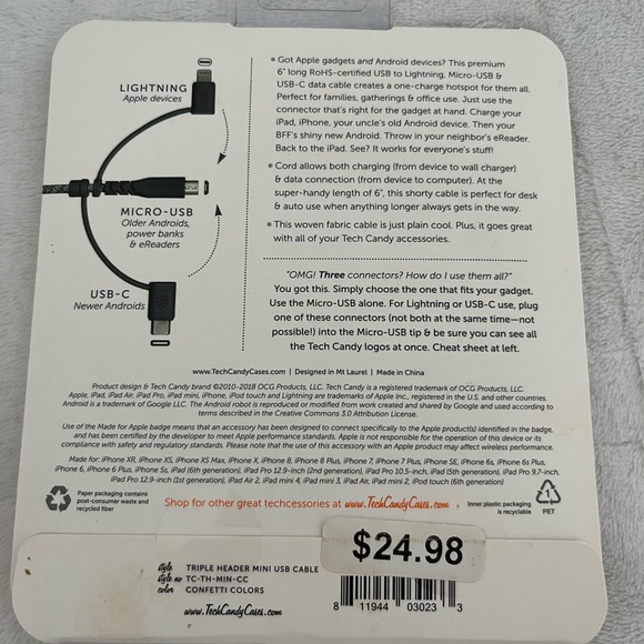 TechCandy Triple Header USB Cable - Picture 4 of 6